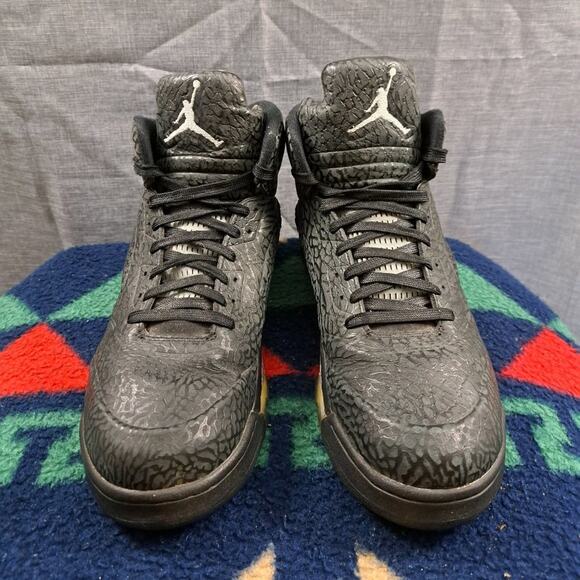 Jordan 5 Retro 3Lab5 Black Silver/Elephant Print 2014 - Men Size 12 (599581-003) - Picture 3 of 16